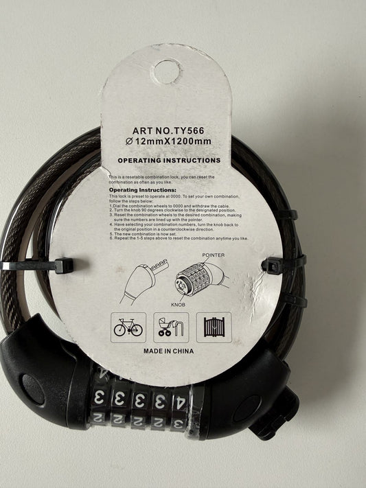 Wire cykellås med kode
