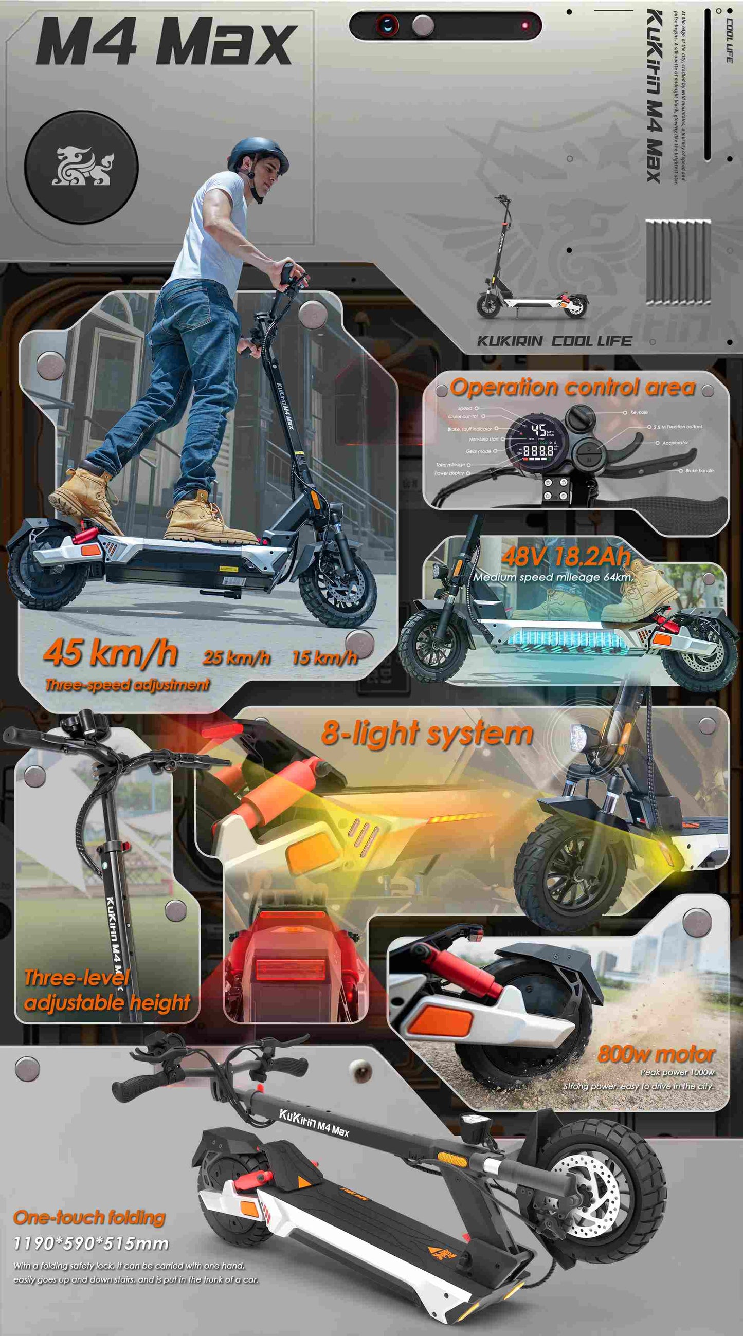 KuKirin M4 Max | 1x800W | 45km/t